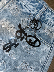 jōōs “iced out” denim skirt