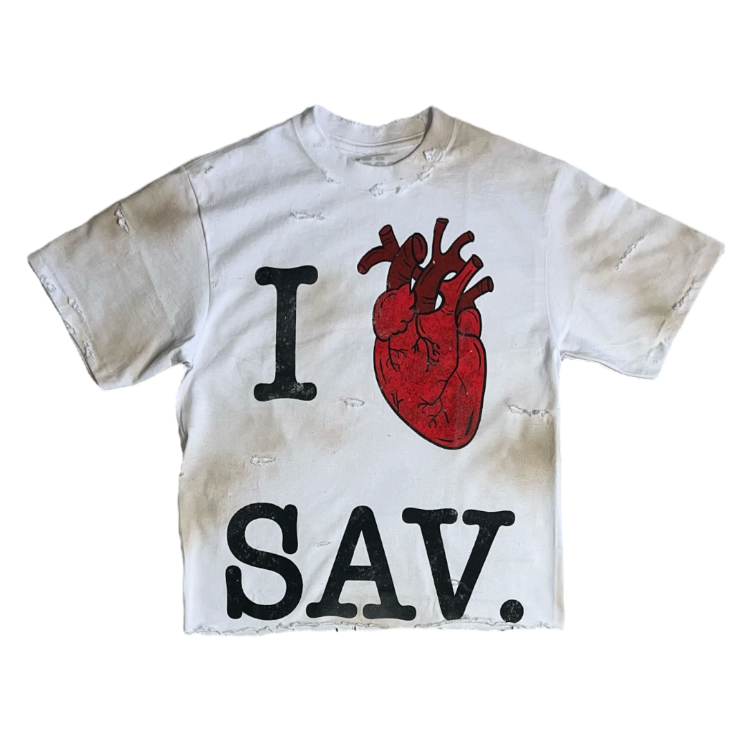 “i ❤️ Sav 2.0” tee (white)