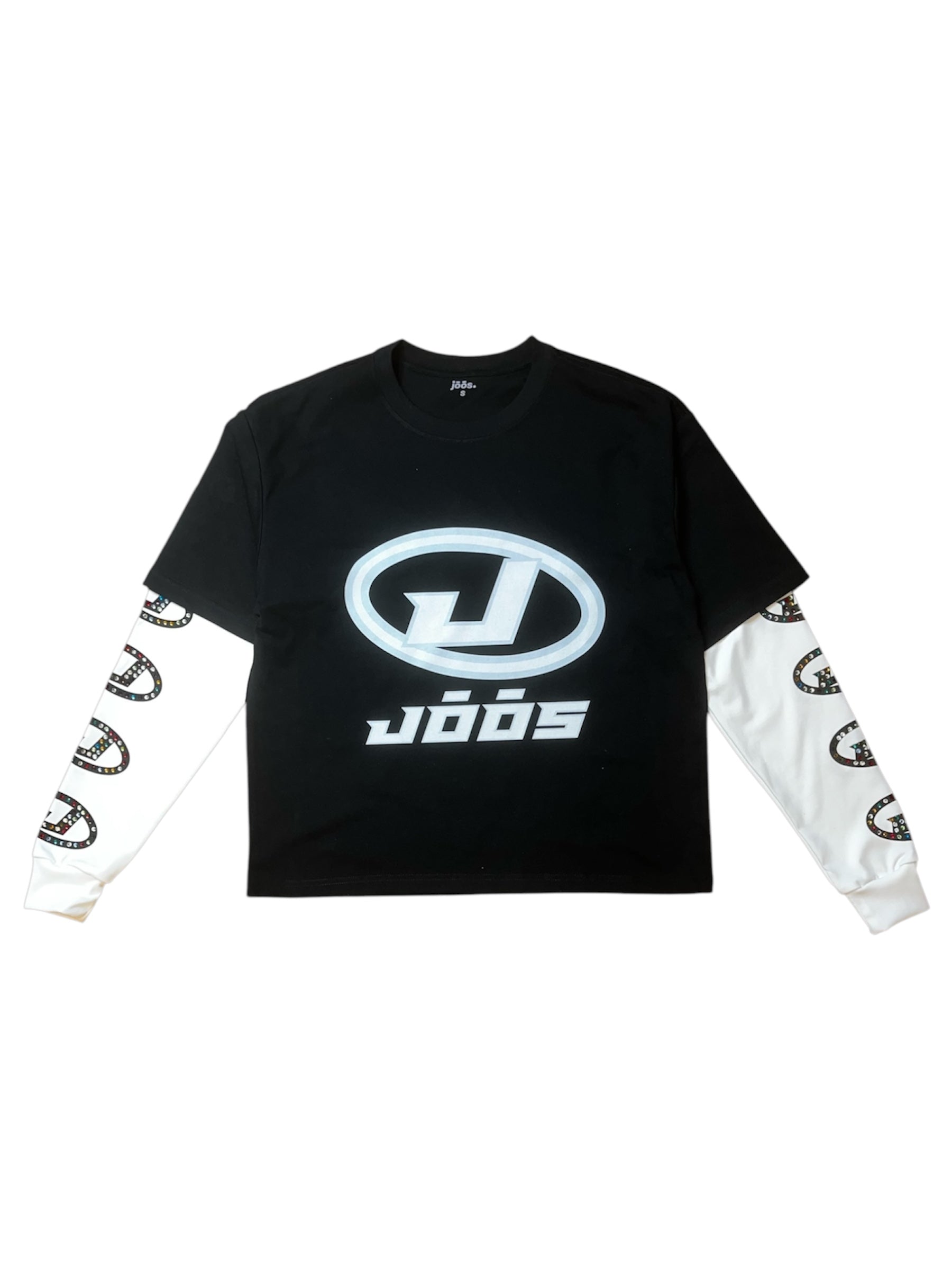 jōōs “iced out” double layer tee (black)
