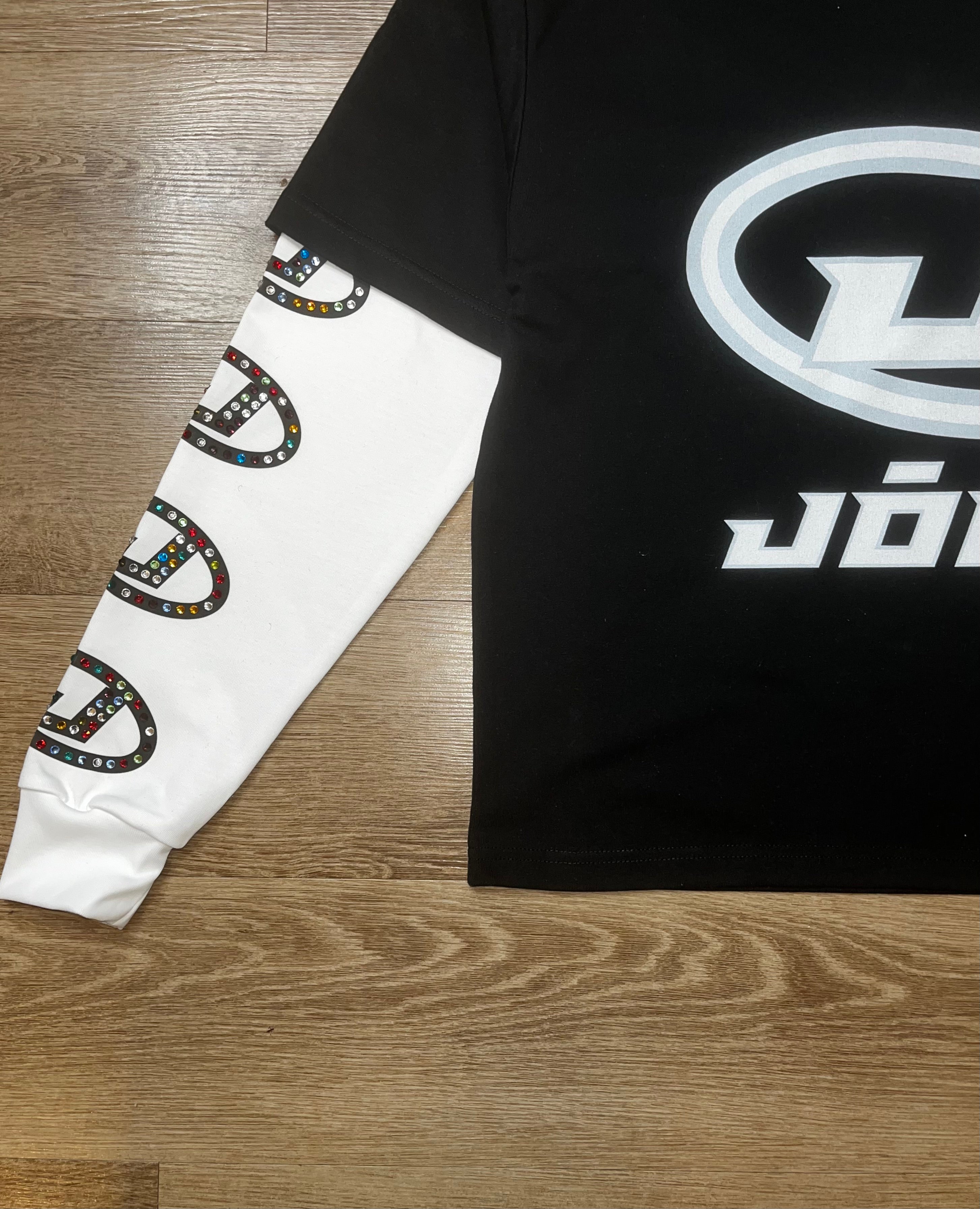 jōōs “iced out” double layer tee (black)