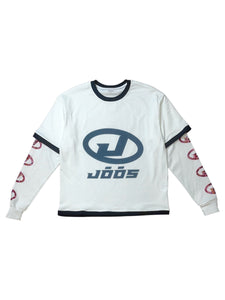 jōōs “iced out” double layer tee (white/navy)