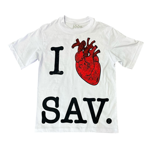 “i ❤️ Sav 2.0” tee (white)